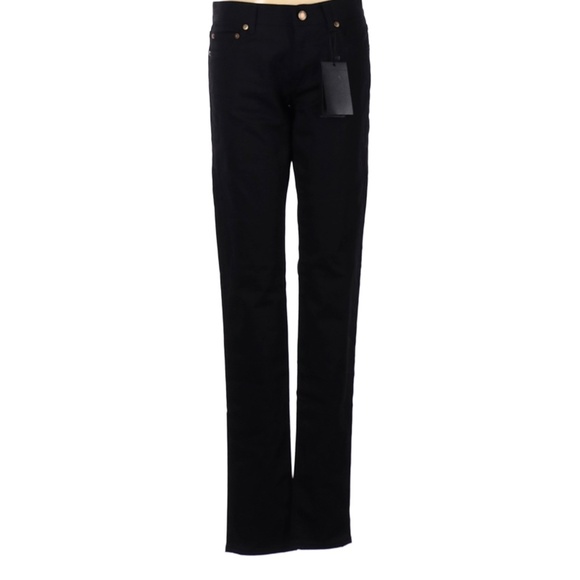 Saint Laurent Black Straight Leg Jeans - Picture 1 of 7